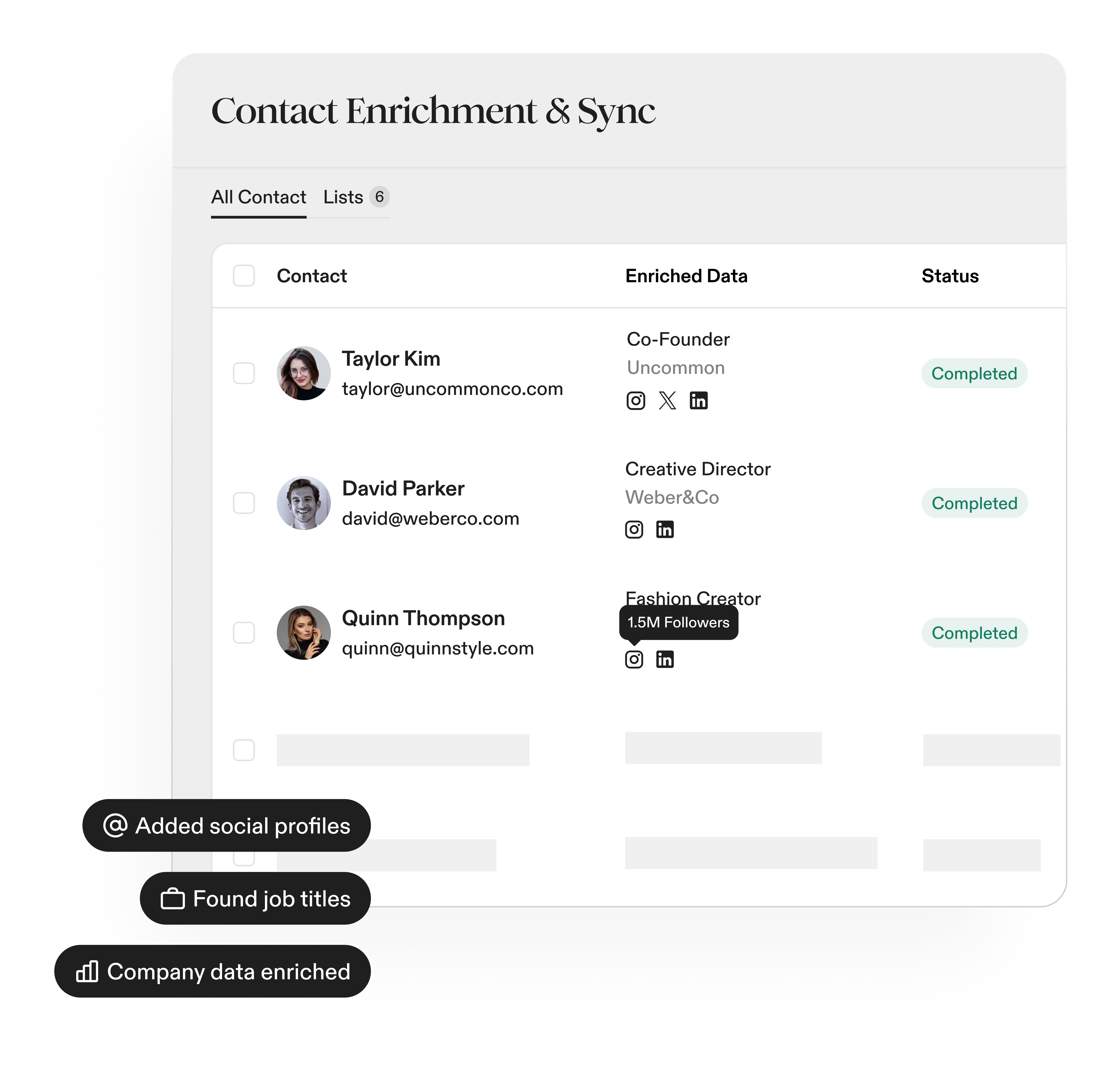 Enrich contacts