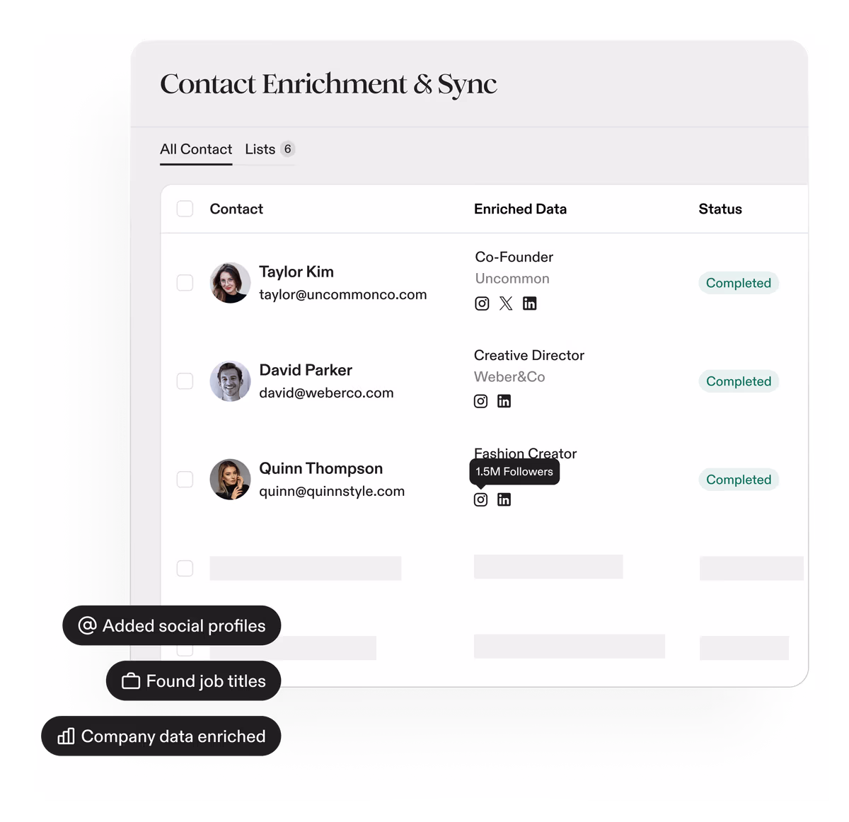 Enrich contacts